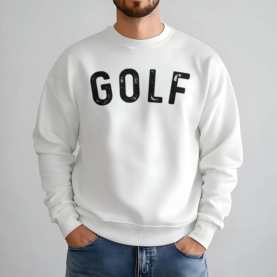 Golf Sweatshirt | Distressed Graphic Print | Premium Cotton-Blend | Trendy Gift for Golf Lovers and Sport Enthusiasts