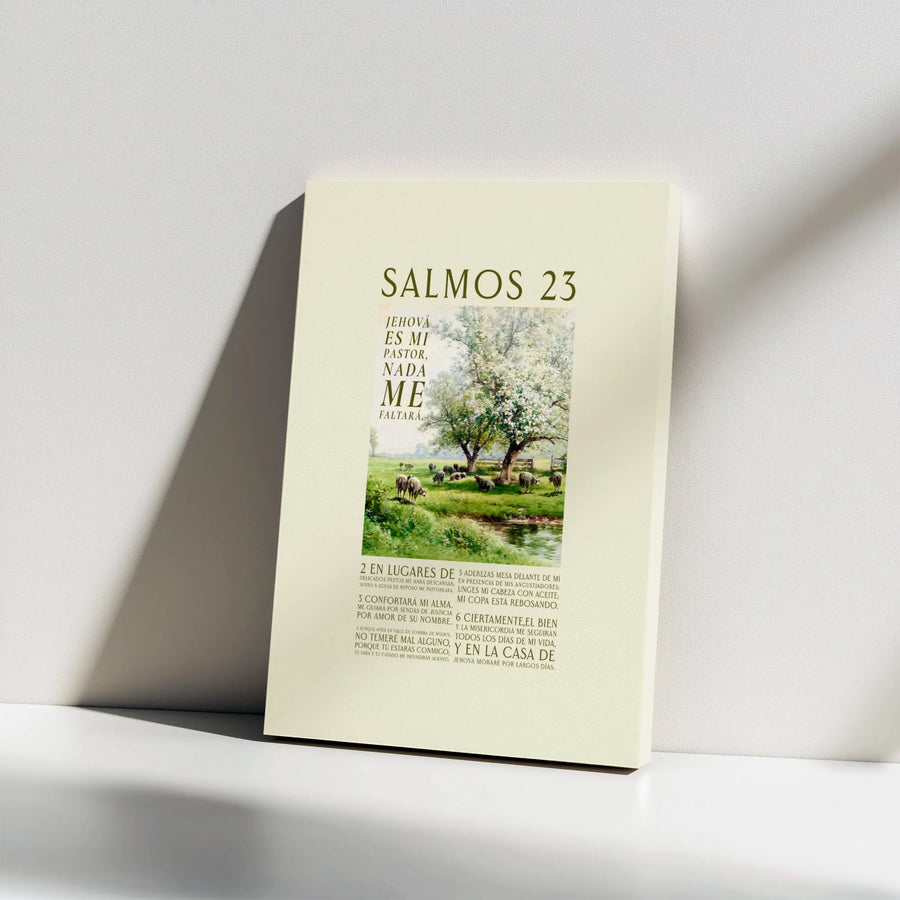 Salmos 23 Canvas Wall Art | Spanish Psalm 23 Scripture Print | Premium Gallery Wrap Decor | Inspirational Christian Gift for Home Office