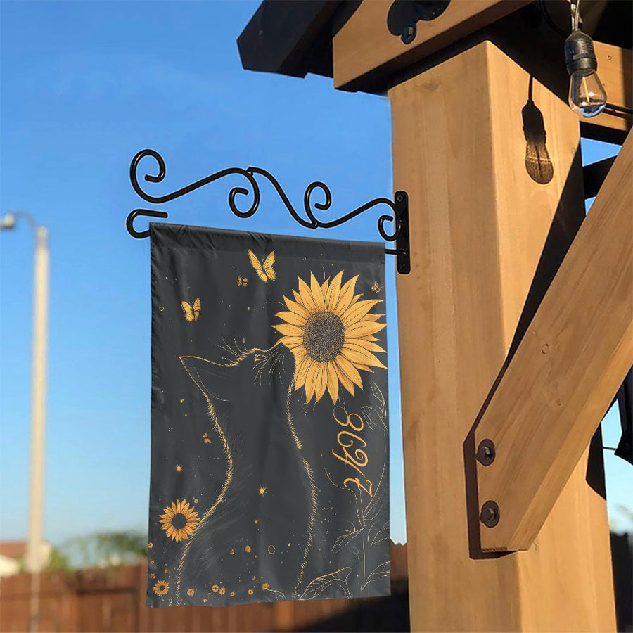 Sunflower Cat Garden Flag | Whimsical Floral Garden Decor | Premium Weather-Resistant Polyester | Nature-Inspired Outdoor Yard Sign