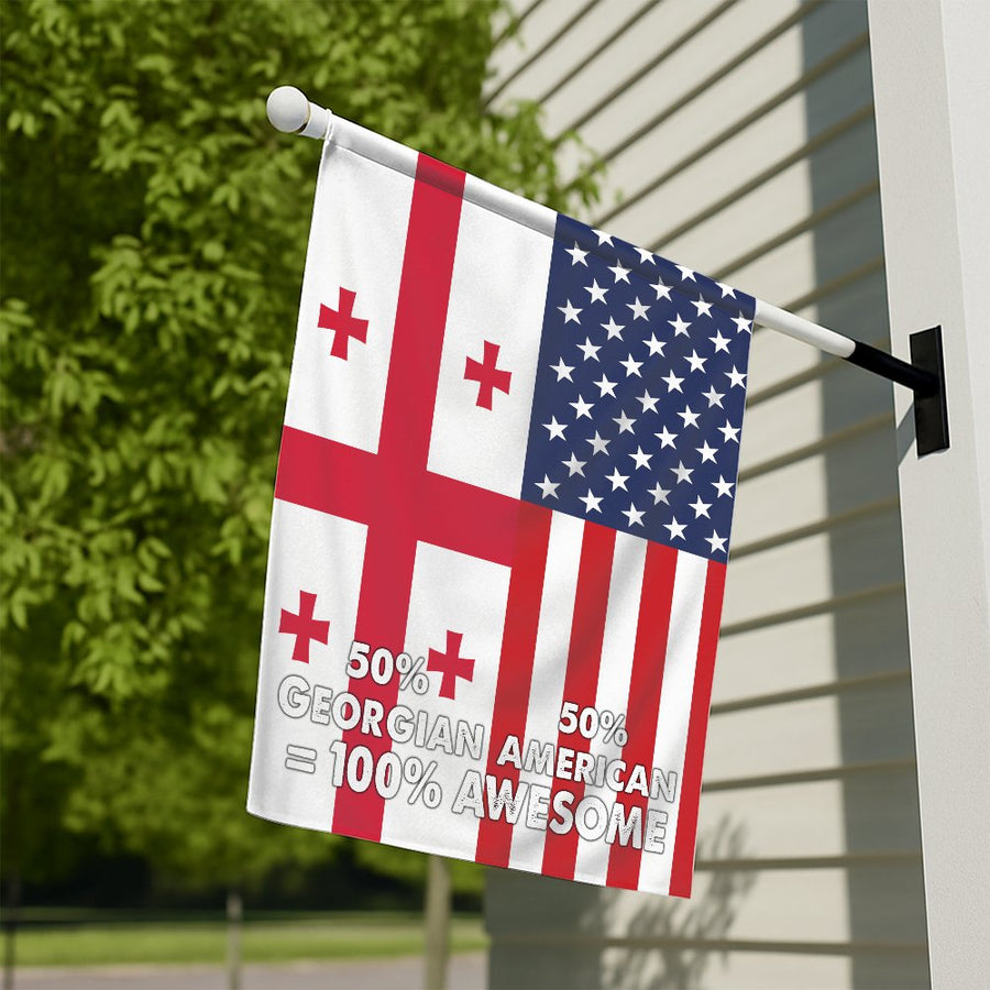 Georgian American Flag | 50% Georgian 50% American 100% Awesome Design | Premium UV-Resistant Polyester | Home Decor Gift for Heritage Pride