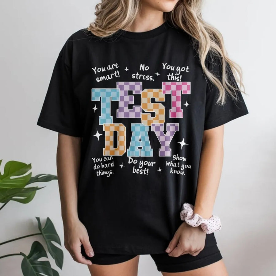 Test Day T-Shirt | Retro Motivational Quote | Cozy Crewneck | Teacher Testing Week Gift