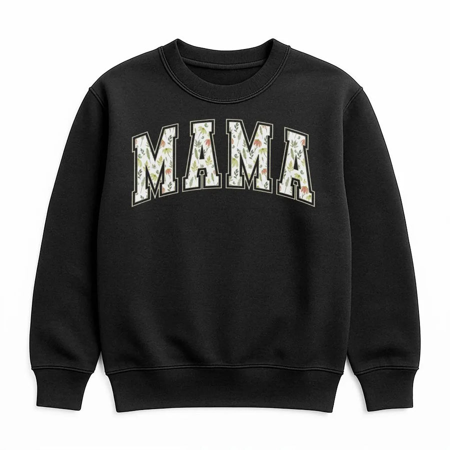 Vintage Floral Mama Sweatshirt | Botanical Print Varsity Letters | Premium Soft Blend Pullover | Mother's Day Gift for New Mom