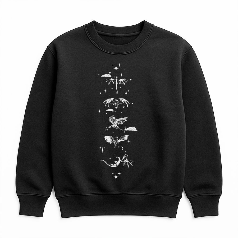 Dragon Rider Sweatshirt | Celestial Fantasy Dragon Graphic | Premium Cotton Blend Unisex Crewneck | Book Lover Gift for Readers and Fantasy Fans