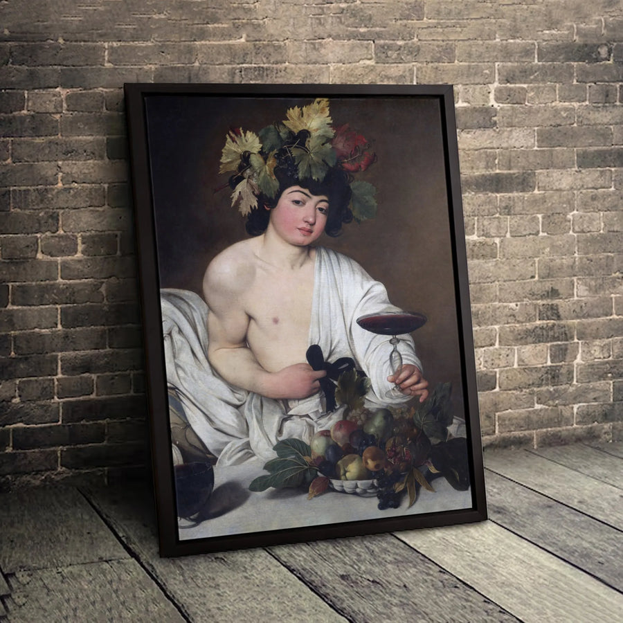 Caravaggio Bacchus Painting Canvas | Famous Renaissance Art Print | Premium 1.25-Inch Gallery Wrap | Home Office Wall Decor Gift