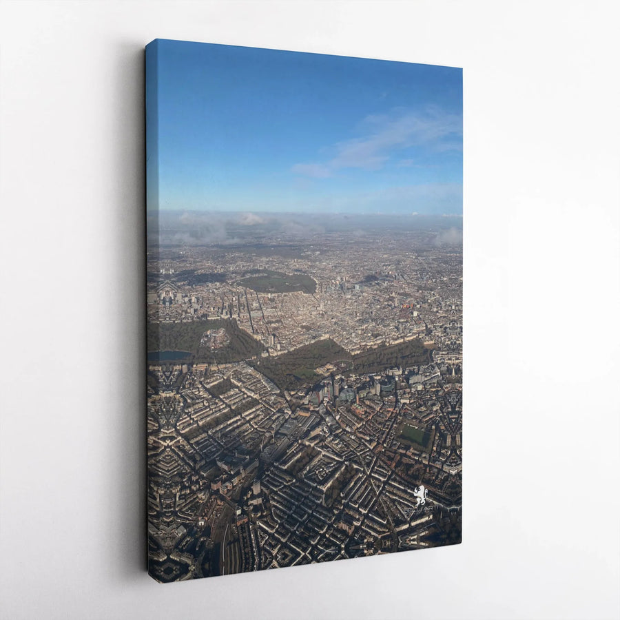 London Cityscape Canvas Wall Art | Aerial Photography Print of Hyde Park | Premium Gallery Wrapped Canvas | Modern Home & Office Decor Gift