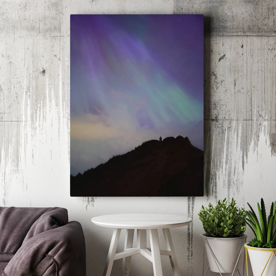 Aurora Borealis Canvas Print | Night Sky Silhouette Wall Art | 1.25 Inch Gallery Wrap | Premium Landscape Decor for Home