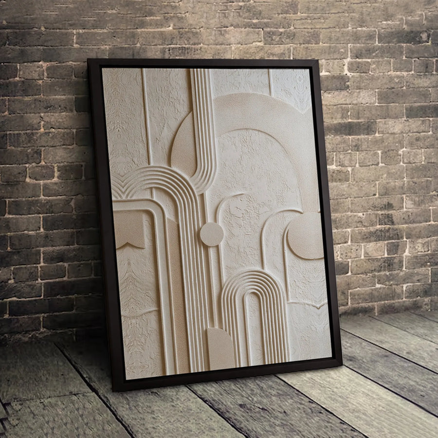 Abstract Geometric Arch Canvas Art | 3D Texture Effect Minimalist Wall Decor | Premium Fade-Resistant Gallery Print | Modern Home & Office Accent