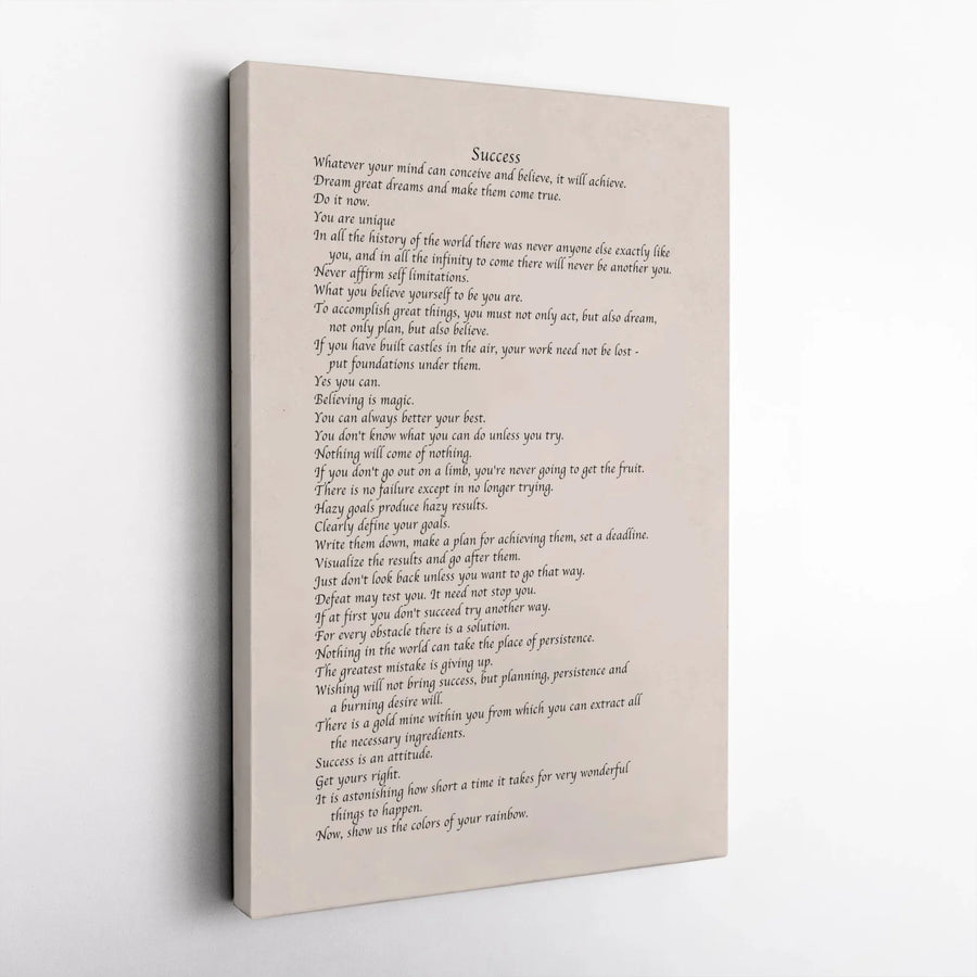 Success Motivational Quote Canvas | Whatever Your Mind Can Conceive Wall Art | Premium Fade-Resistant Gallery Print | Office Decor & Home Gift