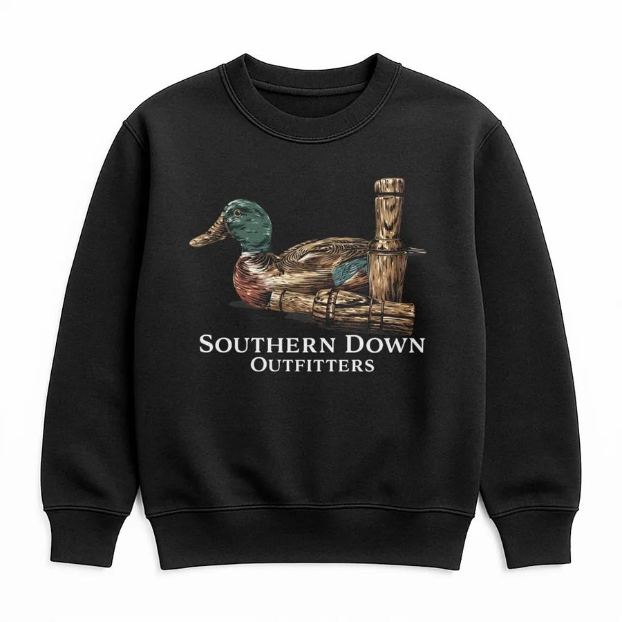 Mallard Duck Decoy Sweatshirt | Rustic Hunting Call Graphic | Premium Cotton Blend | Gift for Duck Hunters and Outdoorsmen