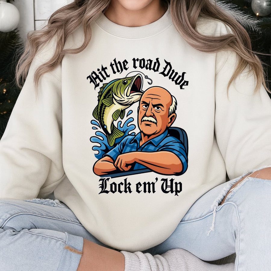 Fishing Sweatshirt | Funny Bass Fishing Graphic Design | Premium Cotton Blend | Gift for Fisherman or Dad