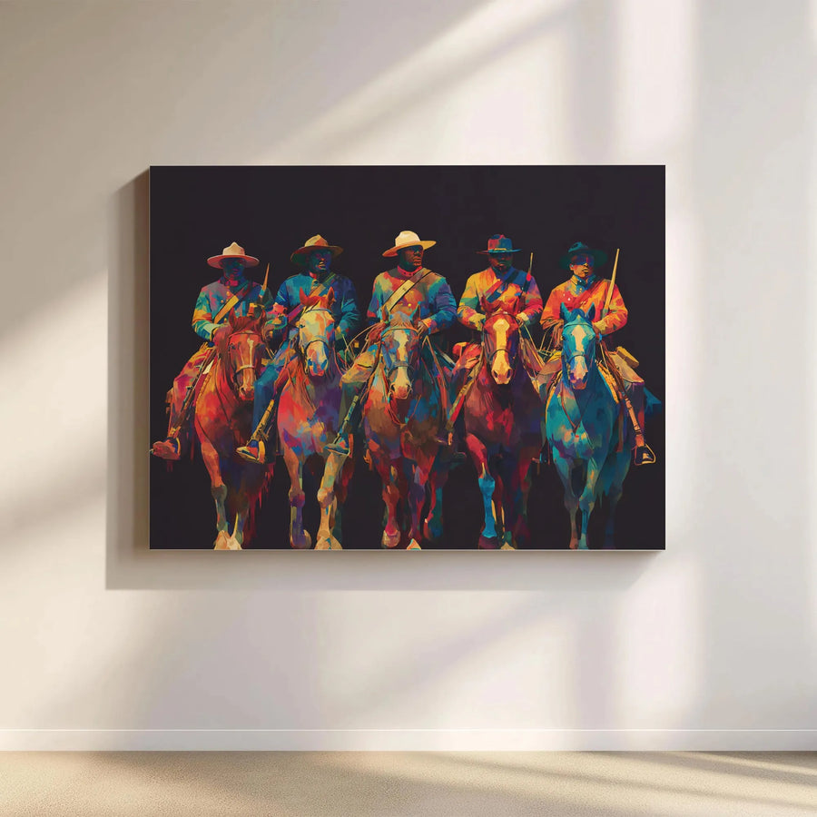 Buffalo Soldiers Canvas Wall Art | Colorful Black History Art | Premium Fade-Resistant Print | Collector's Western Decor