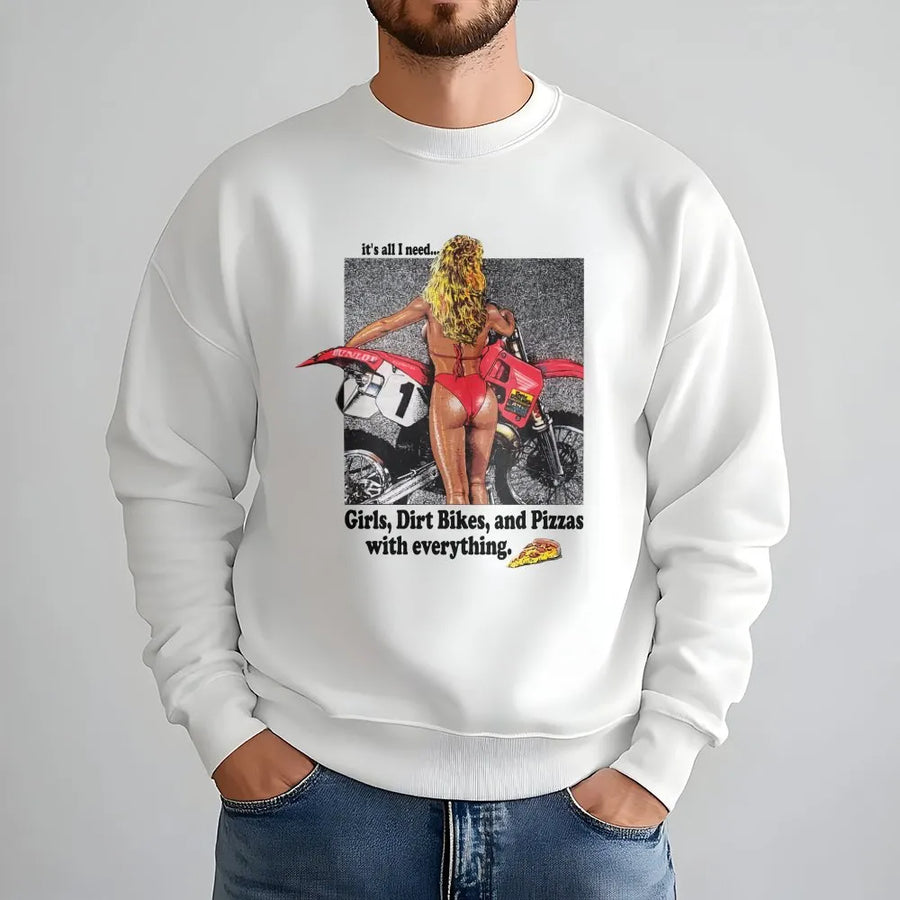 Motocross Graphic Sweatshirt | Vintage Style Dirt Bike Rider Design | Premium Soft Fleece Crewneck | Unique Gift for Motorcycle Enthusiasts