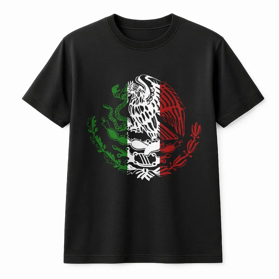 Mexico Flag T-Shirt | Mexican Eagle Emblem Design | Premium Cotton Graphic Tee | Gift for Mexican Heritage and Pride