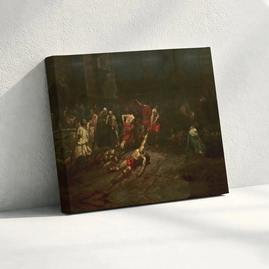 Spoliarium Canvas Print | Juan Luna Roman Gladiators Painting | Gallery Wrapped Premium Print | Gift for History Buff Home & Office Decor