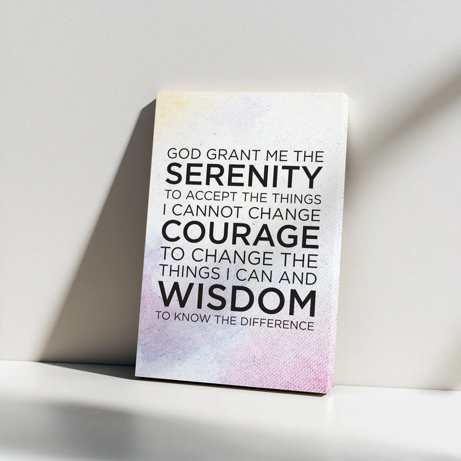 Serenity Prayer Canvas Wall Art | Inspirational Christian Quote Art | Premium Canvas Print | Spiritual Uplifting Decor Gift