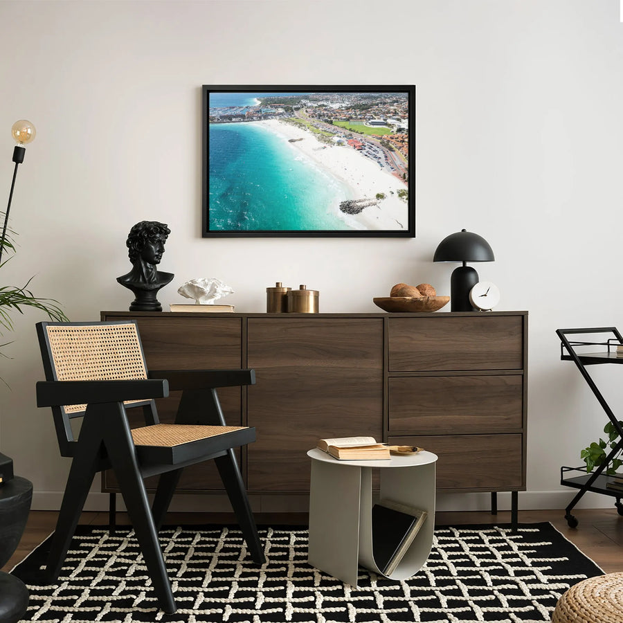 Coastal Beach Canvas Wall Art | Aerial Ocean View Turquoise Water | Gallery-Quality 1.25" Profile | Premium Home Decor Gift
