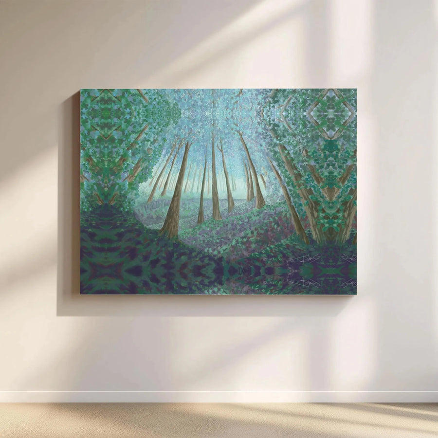Mystical Forest Canvas Wall Art | Kaleidoscopic Nature Landscape Print | Premium 1.25-inch Gallery Wrap | Enchanting Home Decor for Living Room