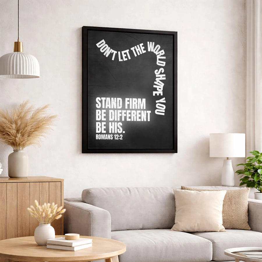 Romans 12:2 Scripture Canvas Wall Art | Don't Let The World Shape You Quote | Premium Gallery-Wrapped Bible Verse Decor | Christian Gift for Home Office
