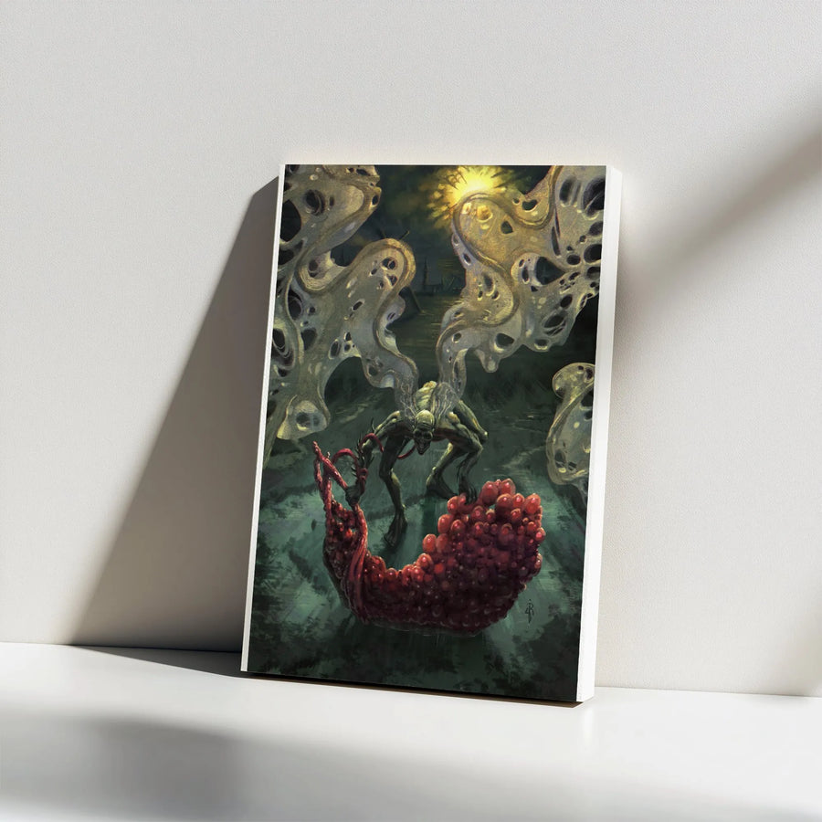 Dark Fantasy Monster Vertical Canvas | Surreal Eldritch Creature Art | Premium Gallery Wrap Canvas | Gothic Home Decor Collector's Gift
