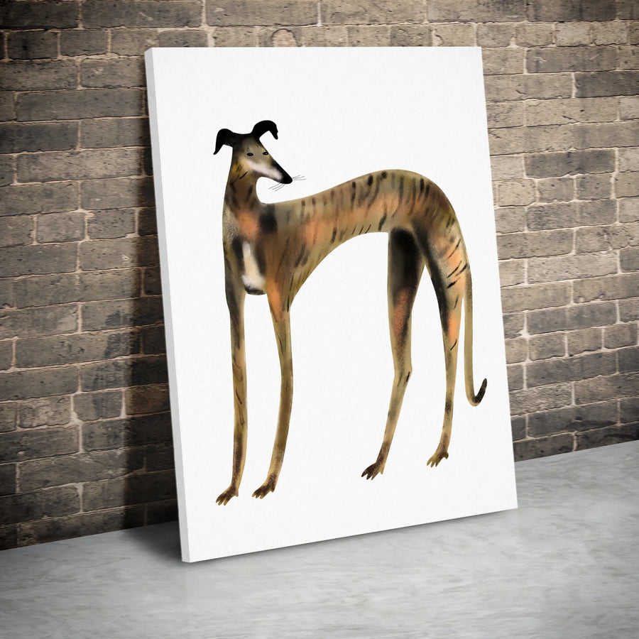 Brindle Greyhound Wall Art | Stylized Minimalist Dog Print | Premium 1.25-Inch Gallery Canvas | Unique Pet Lover Gift for Home Decor