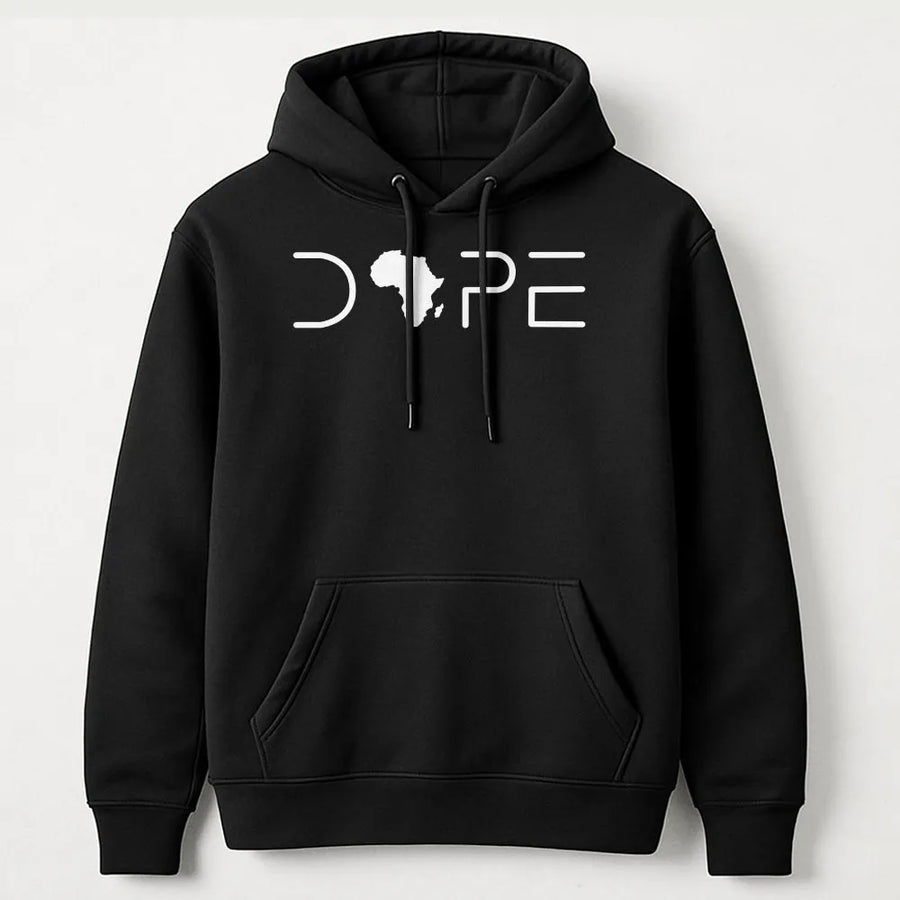 Dope Africa Map Hoodie | Black Pride Graphic Sweatshirt | Premium Cotton Blend | Cultural Heritage Gift for Men and Women