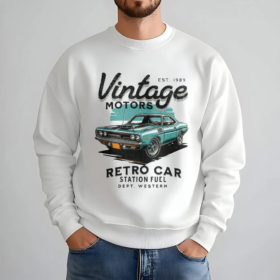Vintage Muscle Car Sweatshirt | Retro 1989 Automotive Graphic | Premium Cotton Blend Crewneck | Gift for Car Enthusiast & Gearhead
