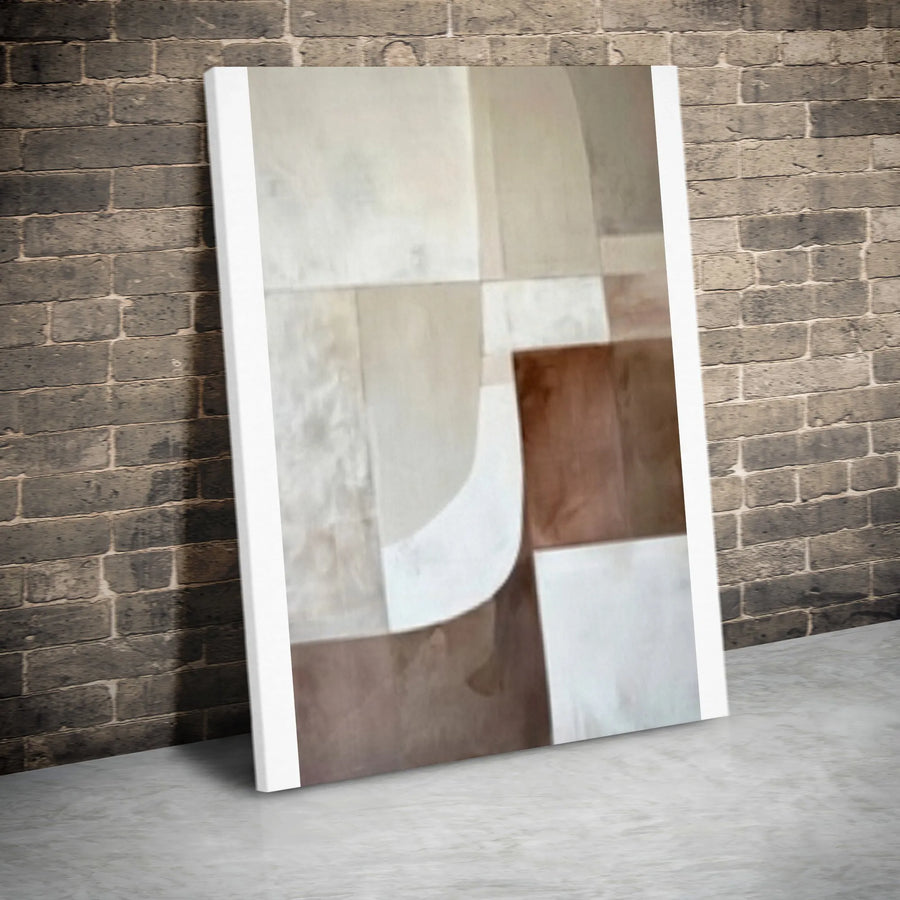 Abstract Geometric Canvas Print | Minimalist Artwork in Earth Tones | Premium Gallery Wrap Canvas | Modern Living Room Decor & Housewarming Gift