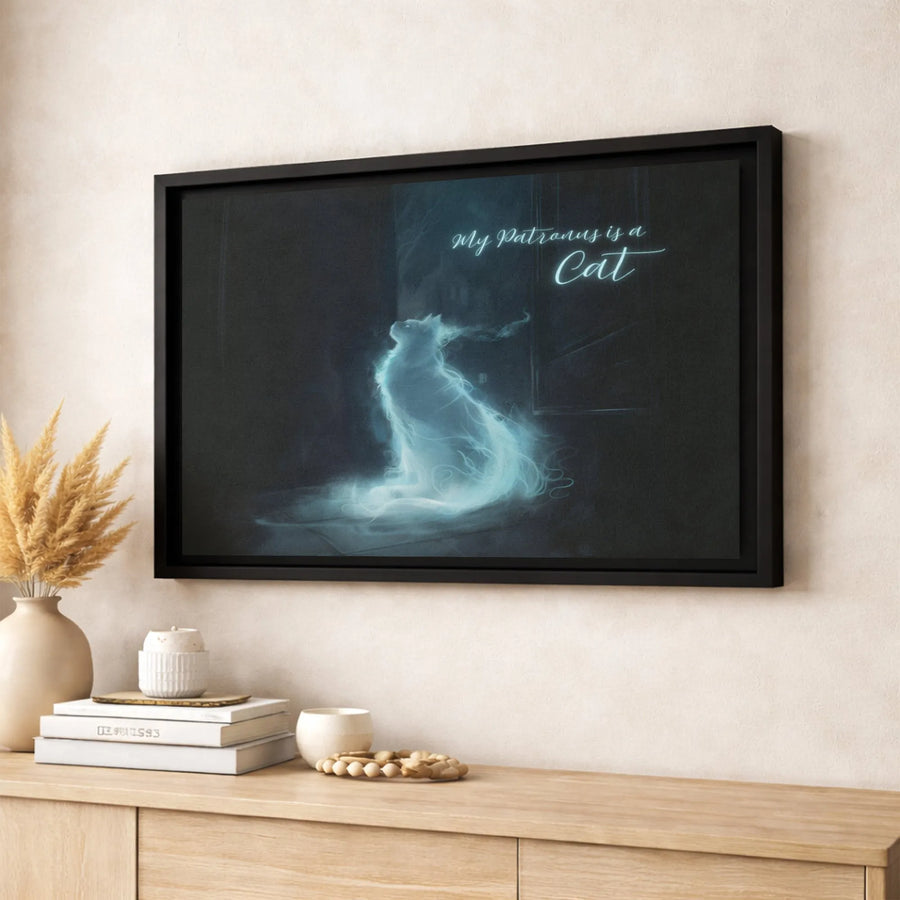 Cat Spirit Wall Art | Glowing Spectral Feline Canvas Print | Premium 1.25 Inch Gallery Wrap | Magical Fantasy Home Decor Gift