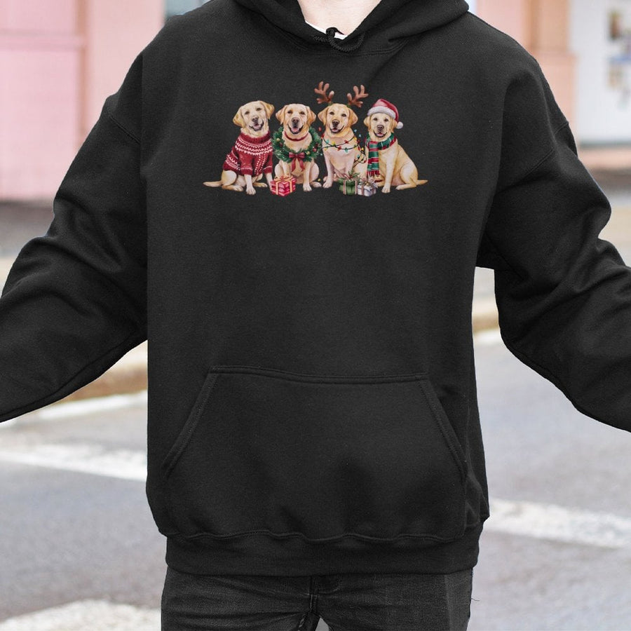 Yellow Labrador Christmas Hoodie | Festive Lab Dog Design | Premium Cotton Blend | Gift for Dog Mom & Dog Lover