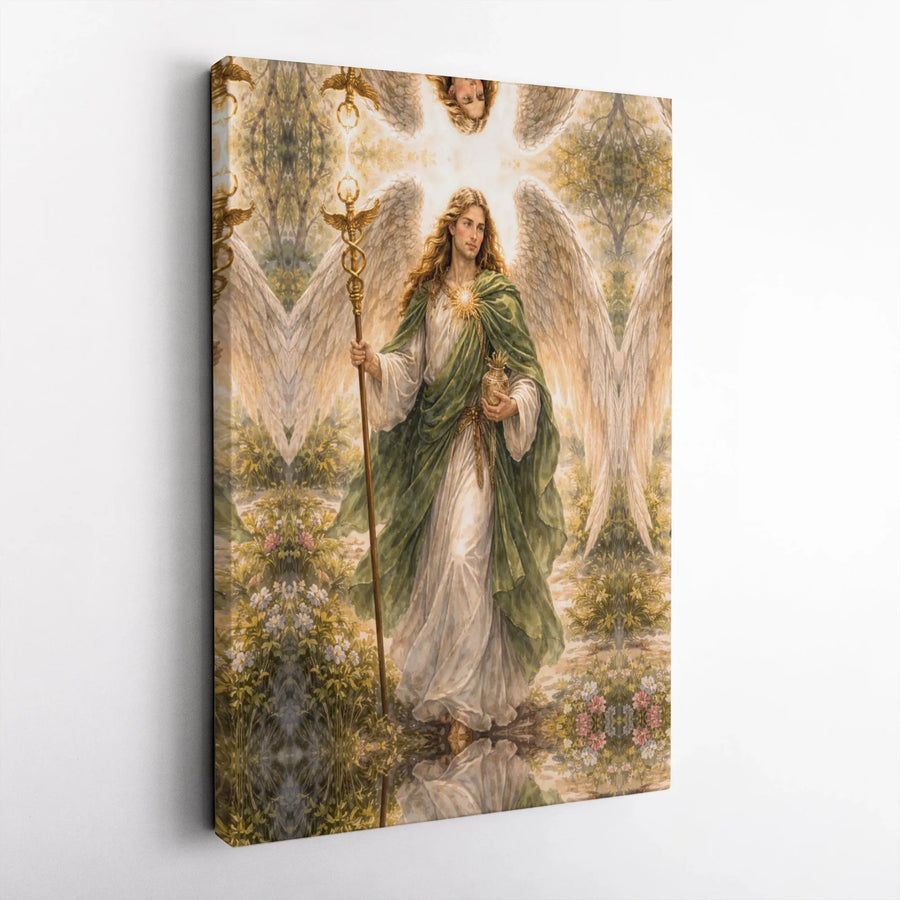 Archangel Raphael Canvas Print | Angel of Healing Wall Art | Premium Gallery Wrapped Canvas | Christian Home Decor & Spiritual Gift