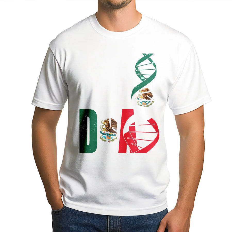 Mexico DNA T-Shirt | Mexican Flag Heritage Symbolism | Premium Soft Cotton | Latin American Culture Pride Gift for Latinos and Mexican Heritage