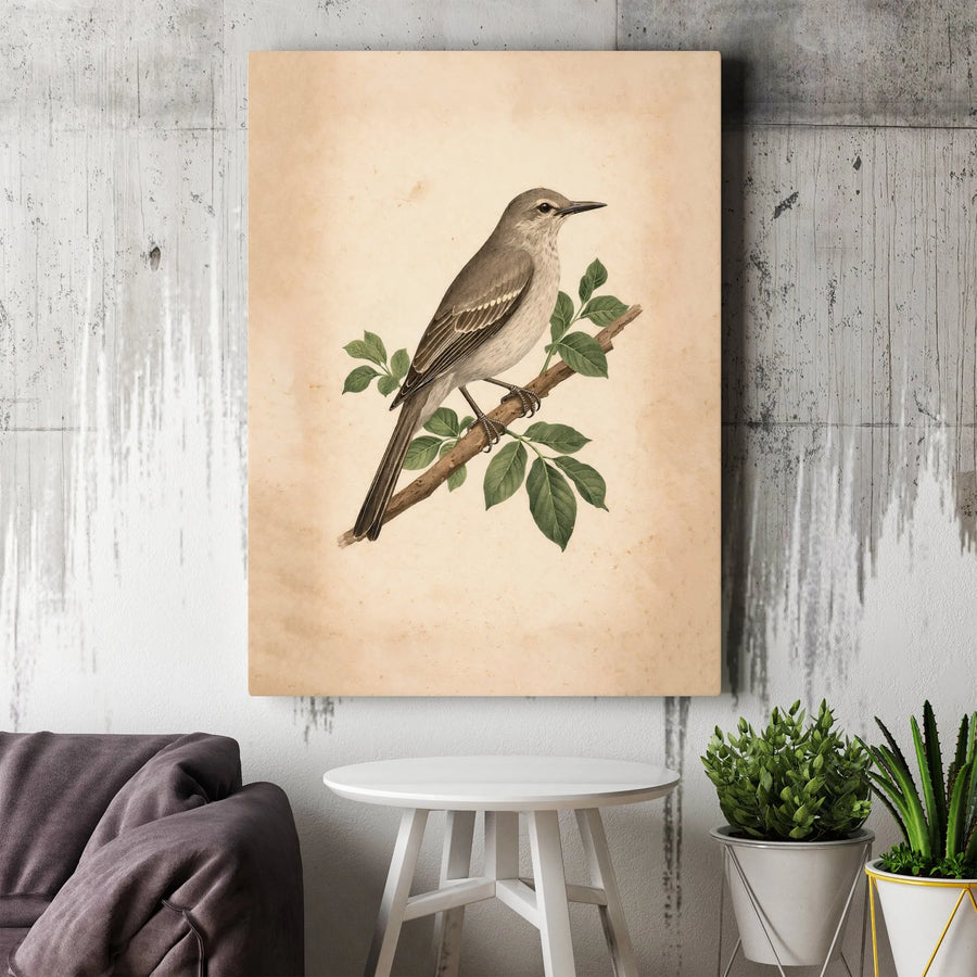 Vintage Bird Canvas Wall Art | Audubon Style Botanical Print | Premium Thick Gallery Canvas | Collector's Gift for Nature Lover