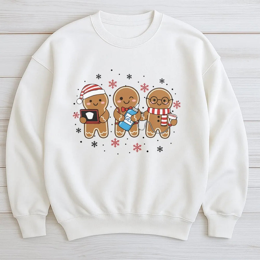Ultrasound Tech Christmas Sweatshirt | Cute Gingerbread Sonographer Graphic | Premium Cotton Blend Crewneck | Radiology Tech Holiday Gift