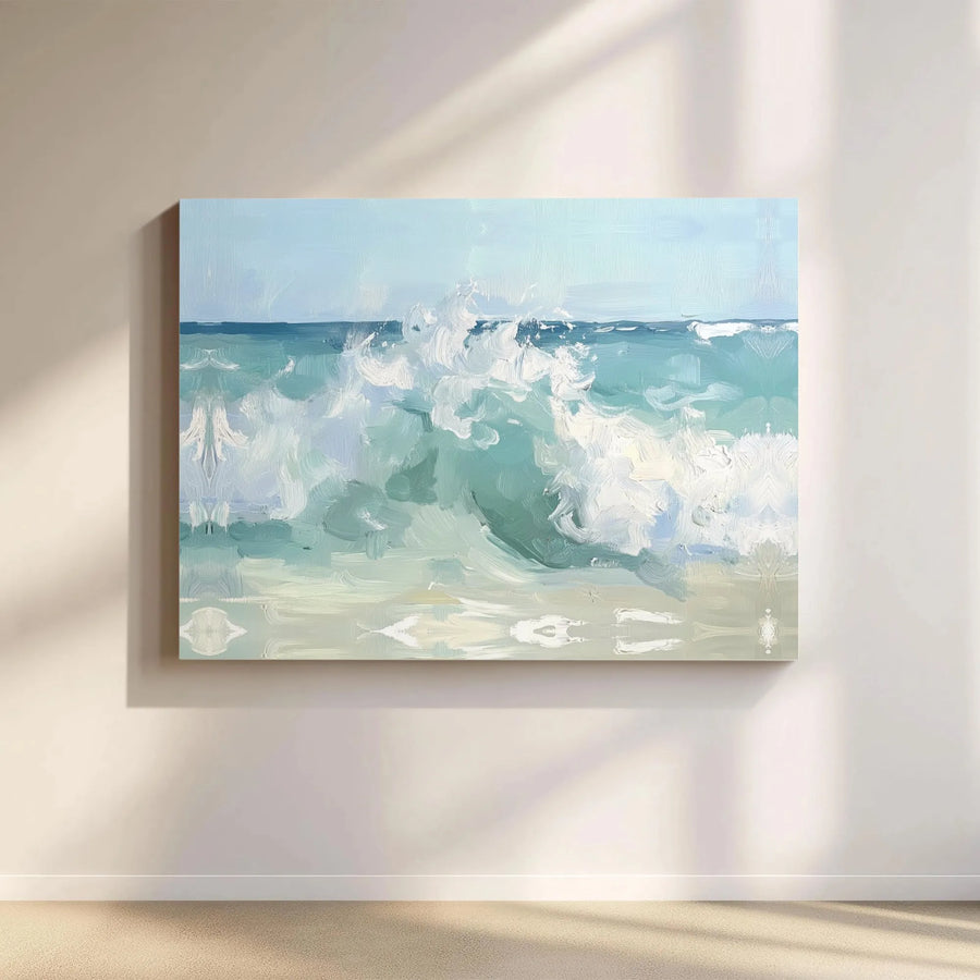 Ocean Wave Canvas Wall Art | Abstract Seascape Painting | Premium Gallery Wrap Print | Coastal Home Decor Gift for Beach Lovers