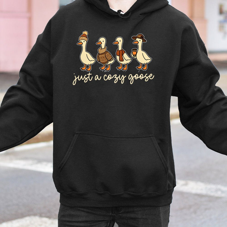 Cozy Goose Hoodie | Cute Animal Autumn Sweater Design | Premium Cotton Blend Pullover | Aesthetic Fall Gift for Women & Girls