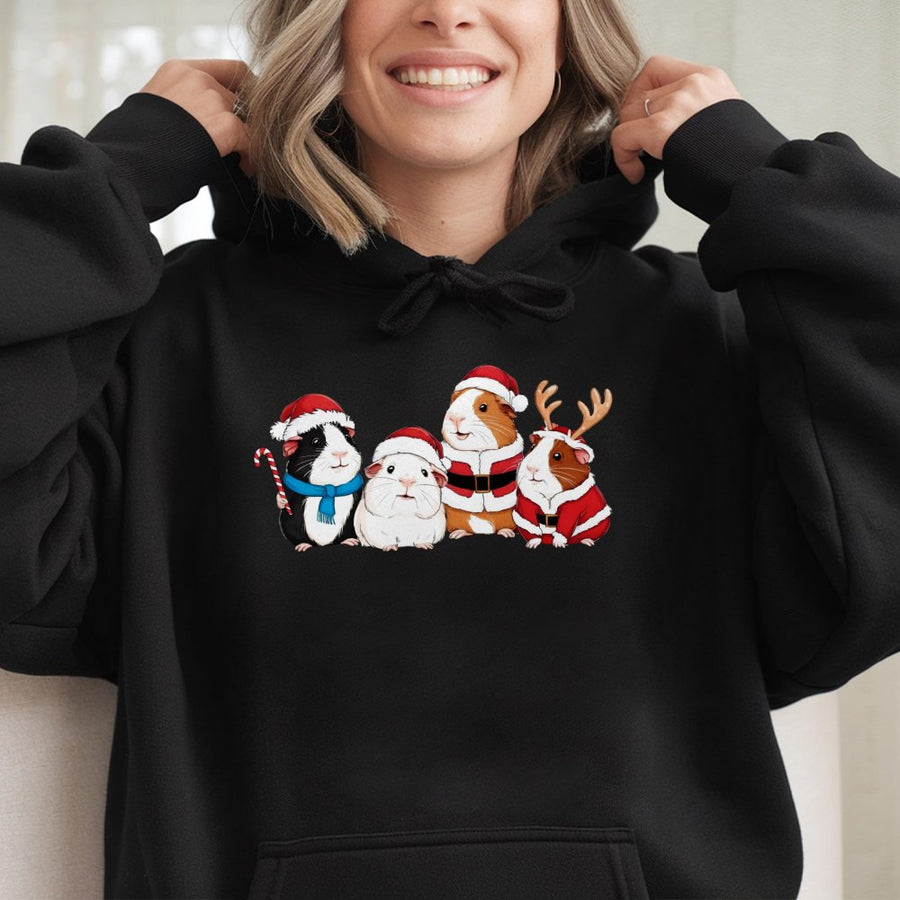 Guinea Pig Christmas Hoodie | Cute Holiday Pet Graphic | Premium Cotton Blend Sweatshirt | Funny Gift For Animal Lovers