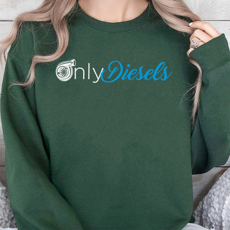 Only Diesels Sweatshirt | Turbocharger Graphic Print | Premium Cotton Blend | Gift for Diesel Mechanic Truck Enthusiasts