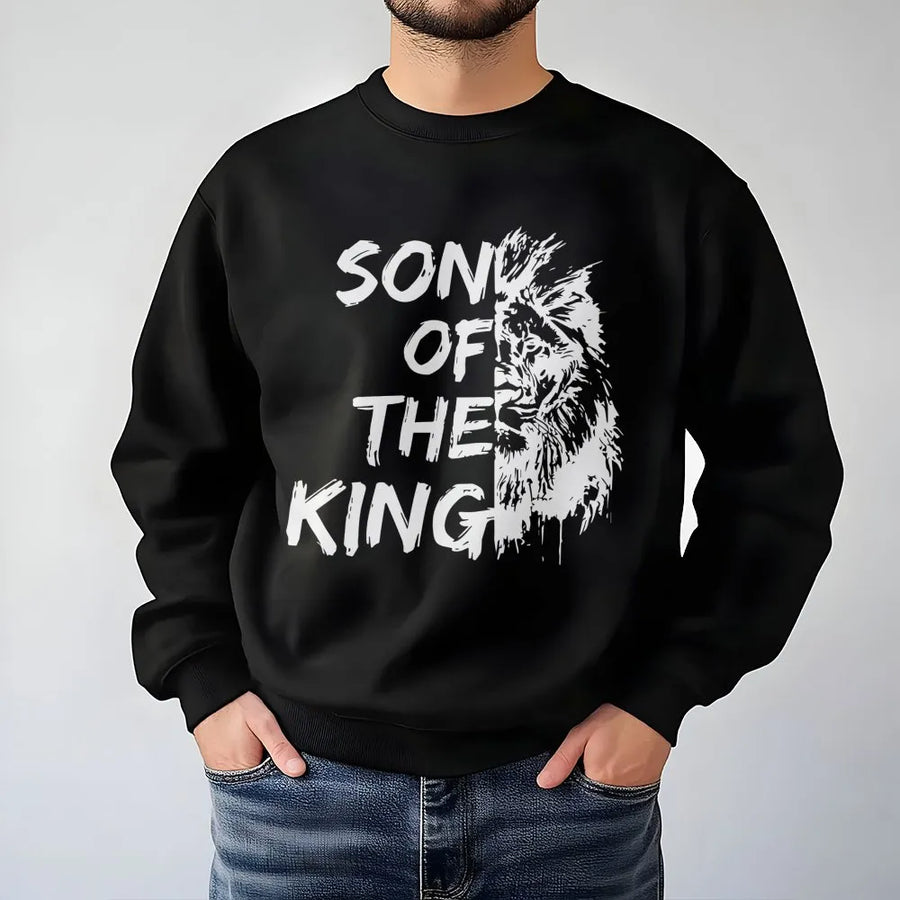Son Of The King Sweatshirt | Lion Graphic Faith Apparel | Unisex Crewneck Pullover | Christian Gift for Men Women Religious Clothing