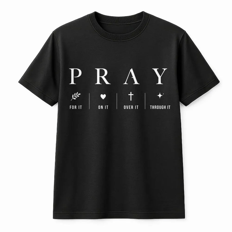 Pray On It Christian T-Shirt | Inspirational Bible Verse Graphic Tee | Premium Cotton Comfort Colors | Faith Based Gift for Men & Women