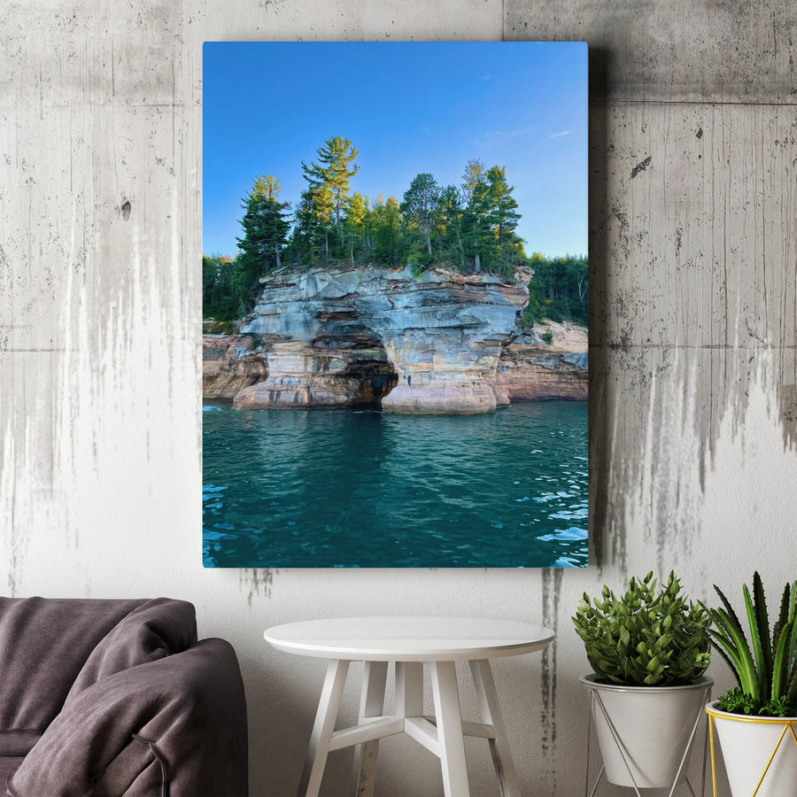 Pictured Rocks National Lakeshore Canvas | Arch Rock Lake Superior Landscape | Premium Gallery Wrap Wall Art | Nature Home Decor Gift