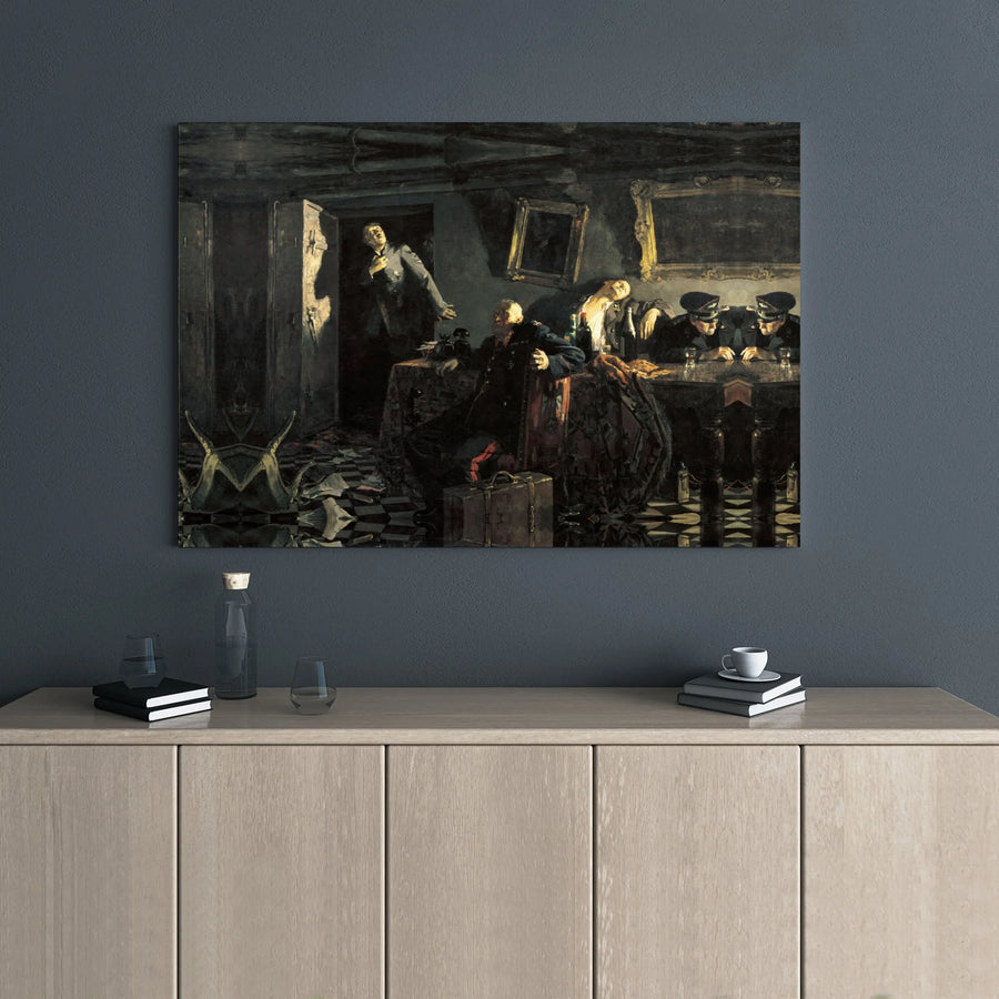 Mikhail Khmelko The Last Day Of The Reich Chancellery Painting | Historical War Art Print | Gallery-Wrapped Premium Canvas | Military History Decor