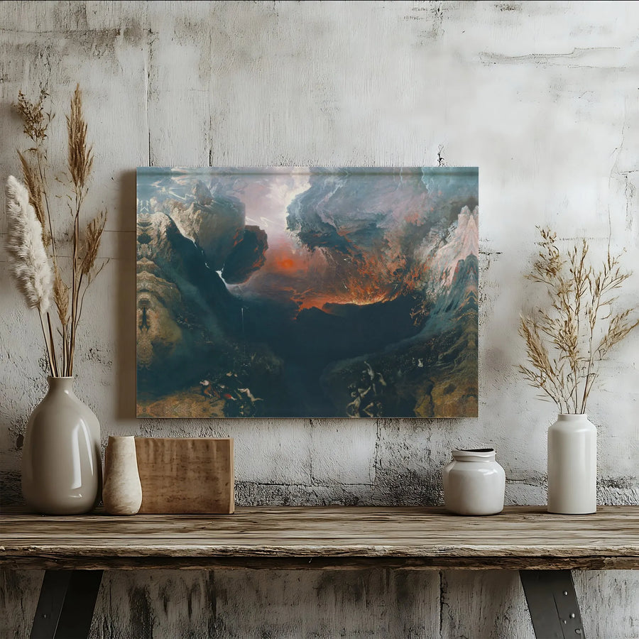 The Great Day Of His Wrath Canvas Print | John Martin Romanticism Wall Art | 1.25 Inch Gallery Wrap | Premium Museum Quality Gift for Art Lovers