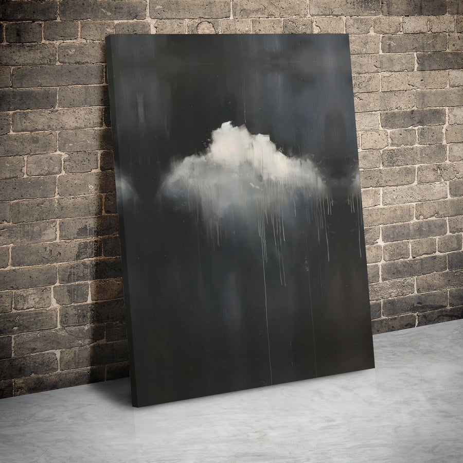 Moody Abstract Rain Cloud Canvas | Minimalist Stormy Wall Art | Premium Gallery Wrap Decor | Atmospheric Home Office Gift