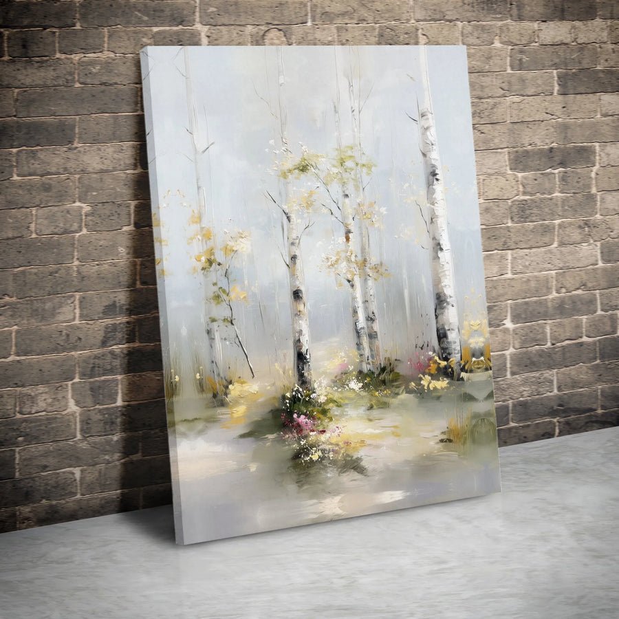 Birch Tree Forest Canvas Art | Abstract Watercolor Woodland Print | Premium Gallery-Wrapped Wall Decor | Nature-Inspired Home Gift