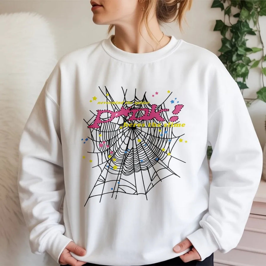 Spider Web Graphic Sweatshirt | Y2K Aesthetic Streetwear | Premium Cotton Blend | Unisex Oversized Grunge Gift for Him & Her