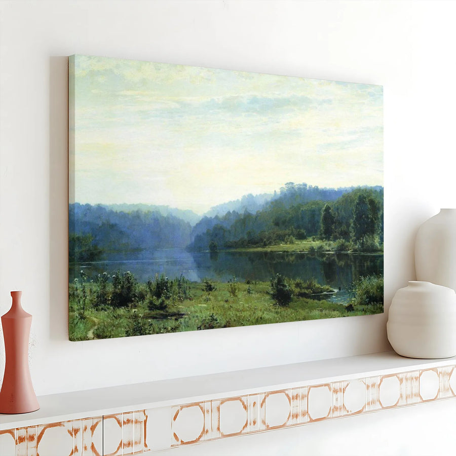 Isaac Levitan Lake Rus Landscape Painting | Fine Art Canvas Print | Gallery-Wrap 1.25” Thick Wooden Frame | Ready to Hang Home Decor