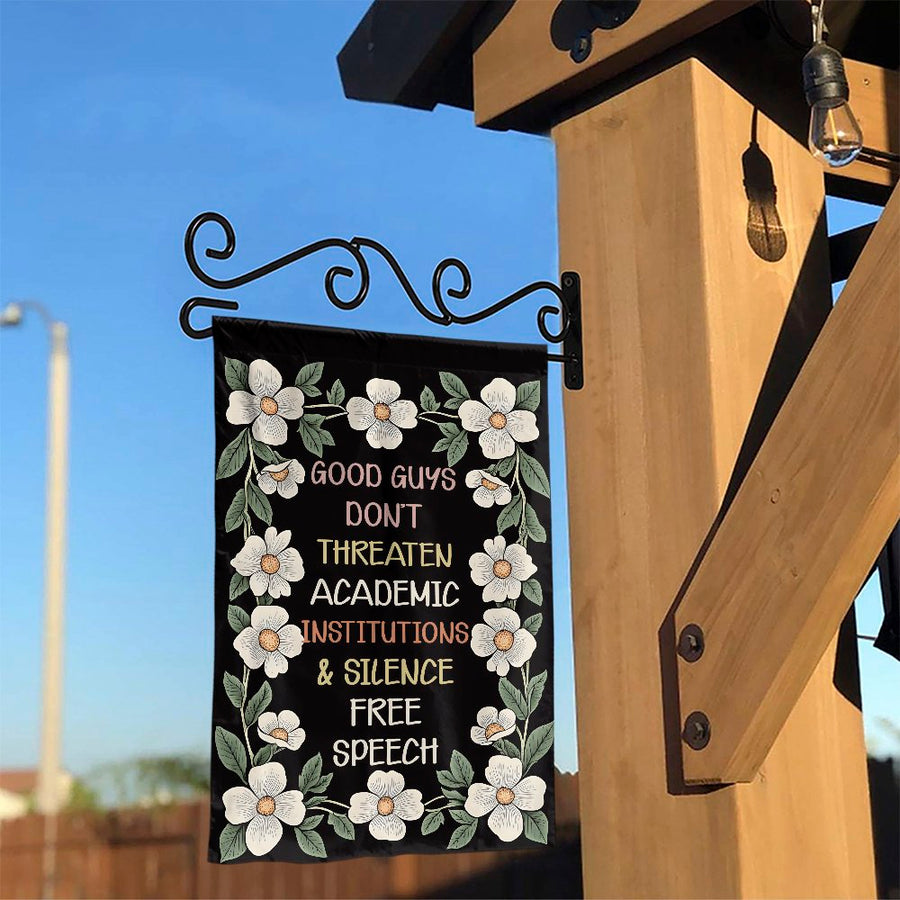 Free Speech Garden Flag | Academic Freedom Floral Protest Yard Sign | Premium Weather-Resistant Polyester | Activist Decor Gift for Professors