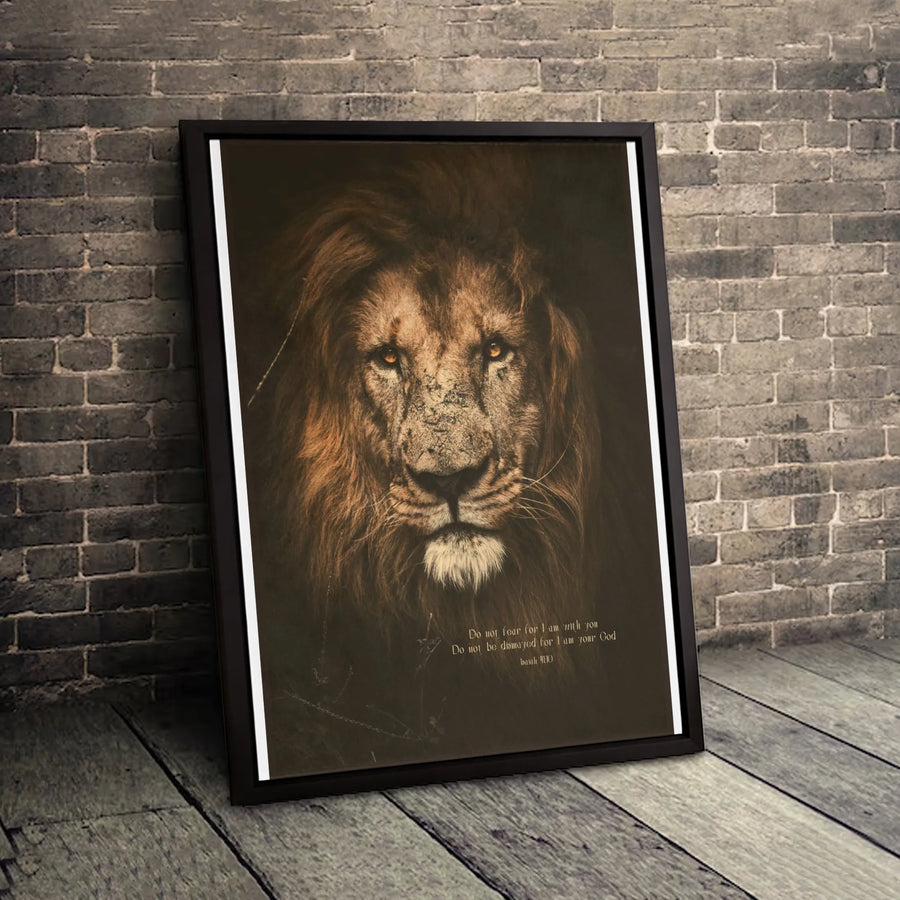 Lion of Judah Canvas Print | Isaiah 41:10 Bible Verse Wall Art | Premium Gallery Wrapped Religious Home Decor | Inspirational Christian Gift for Office