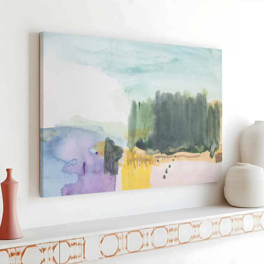 Abstract Watercolor Canvas | Modern Landscape Painting Print | Premium Gallery Wrapped Wall Art | Living Room & Office Decor Gift