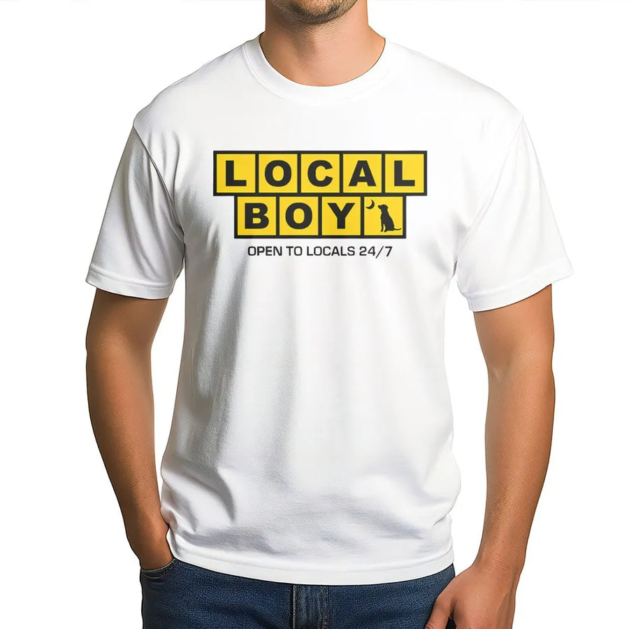 Local Boy T-Shirt | Minimalist Streetwear Graphic | Premium Soft Cotton | Funny Urban Gift for Men and Women